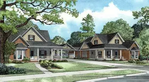 Country house plans 12-769 - front exterior, 3,866 sq ft, 6 bed, 4 bath house plans | Monster House Plans