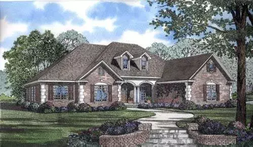 European house plans 12-774 - front exterior, 2,875 sq ft, 5 bed, 4 bath house plans | Monster House Plans