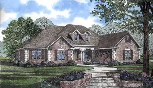 European house plans 12-835 - front exterior, 2,952 sq ft, 4 bed, 3 bath house plans | Monster House Plans