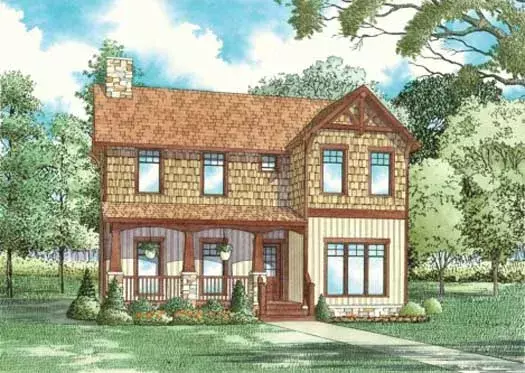 Cottage house plans 12-839 - front exterior, 1,559 sq ft, 3 bed, 2 bath house plans | Monster House Plans