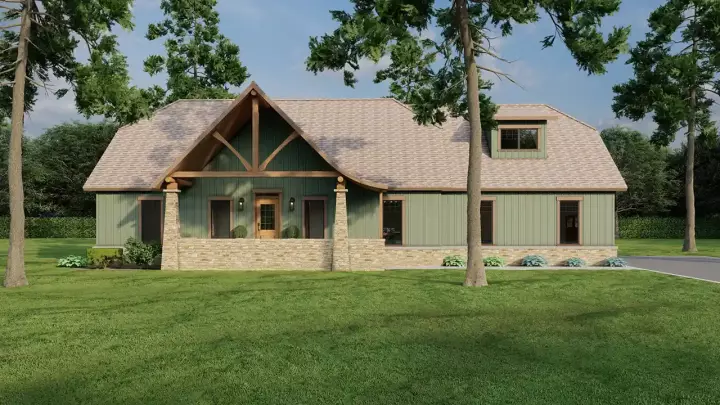 Craftsman house plans 12-843 - front exterior, 1,982 sq ft, 3 bed, 2 bath house plans | Monster House Plans