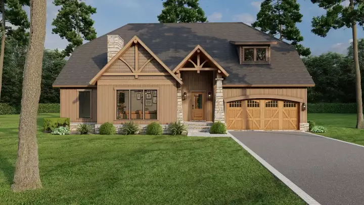 Craftsman house plans 12-846 - front exterior, 2,099 sq ft, 3 bed, 2 bath house plans | Monster House Plans