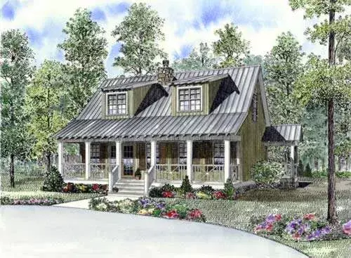Country house plans 12-852 - front exterior, 1,451 sq ft, 3 bed, 2 bath house plans | Monster House Plans