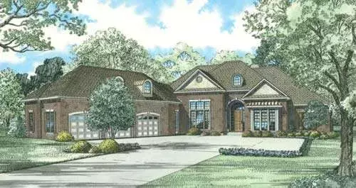 Traditional house plans 12-859 - front exterior, 4,300 sq ft, 4 bed, 4 bath house plans | Monster House Plans