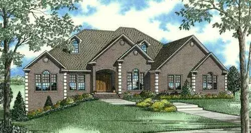 European house plans 12-860 - front exterior, 4,510 sq ft, 4 bed, 4 bath house plans | Monster House Plans