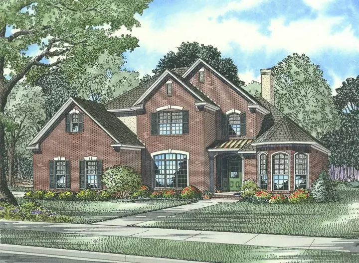 Traditional house plans 12-866 - front exterior, 2,585 sq ft, 5 bed, 3 bath house plans | Monster House Plans
