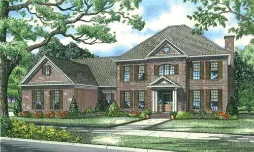 Southern Colonial house plans 12-867 - front exterior, 3,978 sq ft, 5 bed, 3 bath house plans | Monster House Plans