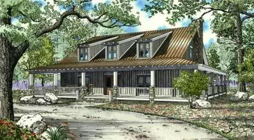 Country house plans 12-872 - front exterior, 3,212 sq ft, 10 bed, 3 bath house plans | Monster House Plans