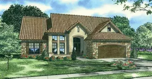 Tuscan house plans 12-884 - front exterior, 2,338 sq ft, 4 bed, 3 bath house plans | Monster House Plans