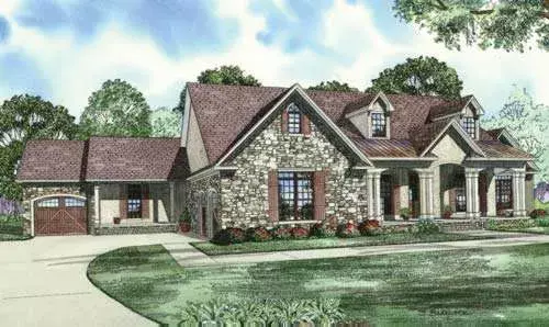 English Country house plans 12-889 - front exterior, 4,827 sq ft, 5 bed, 3 bath house plans | Monster House Plans