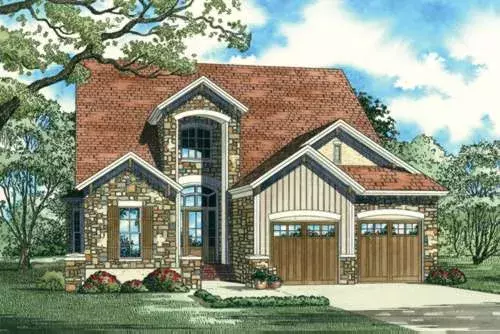Tuscan house plans 12-894 - front exterior, 2,410 sq ft, 3 bed, 2 bath house plans | Monster House Plans