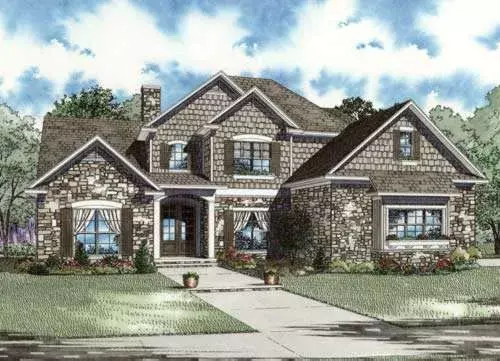 European house plans 12-896 - front exterior, 3,425 sq ft, 4 bed, 3 bath house plans | Monster House Plans