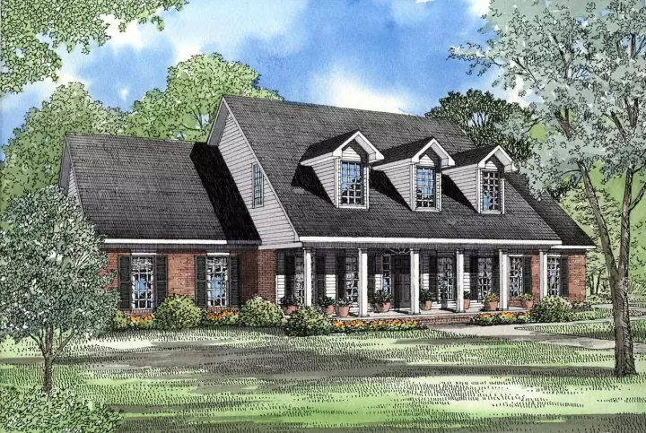 Country house plans 12-998 - front exterior, 2,789 sq ft, 4 bed, 3 bath house plans | Monster House Plans