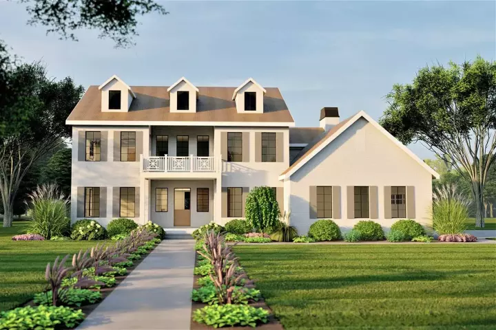Southern Colonial house plans 121-104 - front exterior, 4,012 sq ft, 4 bed, 3 bath house plans | Monster House Plans