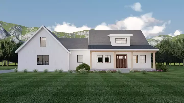 Modern Farmhouse house plans 121-115 - front exterior, 2,272 sq ft, 3 bed, 3 bath house plans | Monster House Plans