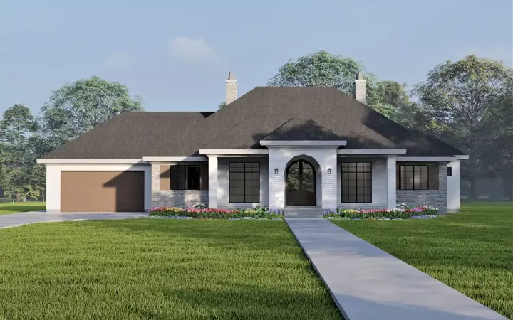 Mediterranean house plans 121-122 - front exterior, 4,070 sq ft, 4 bed, 3 bath house plans | Monster House Plans