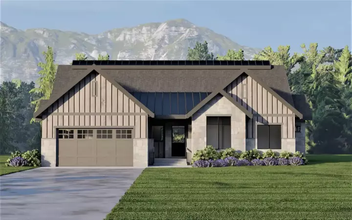 Modern house plans 121-129 - front exterior, 2,096 sq ft, 3 bed, 2 bath house plans | Monster House Plans