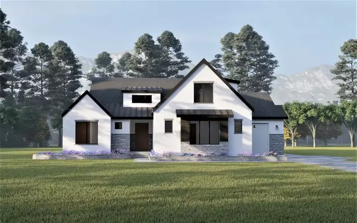 Modern house plans 121-130 - front exterior, 2,901 sq ft, 4 bed, 3 bath house plans | Monster House Plans