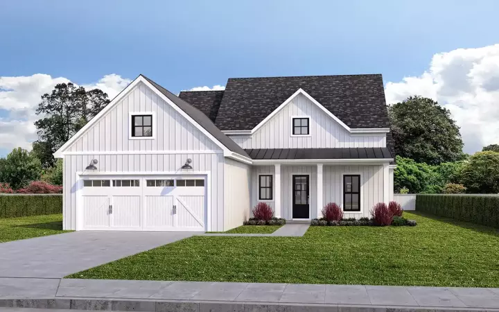 Modern Farmhouse house plans 122-107 - front exterior, 1,875 sq ft, 4 bed, 2 bath house plans | Monster House Plans