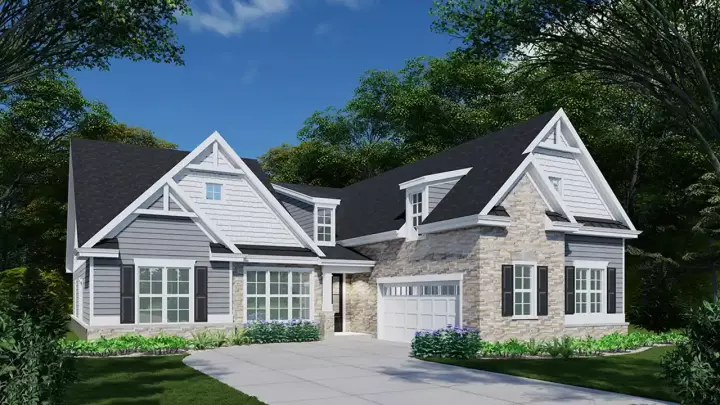Craftsman house plans 125-101 - front exterior, 2,190 sq ft, 3 bed, 2 bath house plans | Monster House Plans