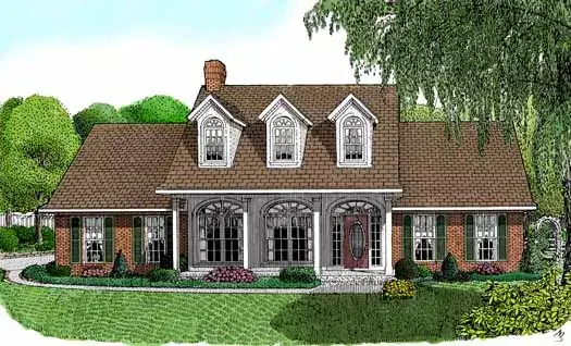 Southern house plans 13-108 - front exterior, 1,698 sq ft, 3 bed, 2 bath house plans | Monster House Plans