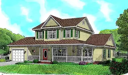 Country house plans 13-110 - front exterior, 1,784 sq ft, 3 bed, 2 bath house plans | Monster House Plans