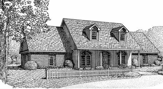 Country house plans 13-113 - front exterior, 2,651 sq ft, 3 bed, 2 bath house plans | Monster House Plans