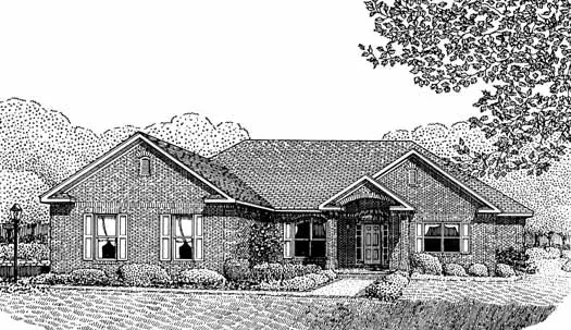 Traditional house plans 13-141 - front exterior, 3,366 sq ft, 5 bed, 3 bath house plans | Monster House Plans