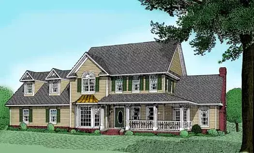 Country house plans 13-142 - front exterior, 3,272 sq ft, 4 bed, 3 bath house plans | Monster House Plans