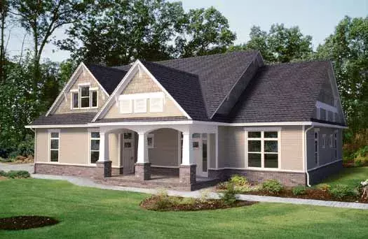 Craftsman house plans 13-161 - front exterior, 2,369 sq ft, 3 bed, 3 bath house plans | Monster House Plans