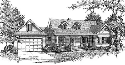 Southern house plans 14-121 - front exterior, 1,455 sq ft, 3 bed, 2 bath house plans | Monster House Plans
