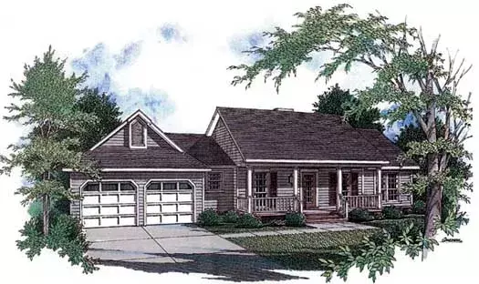 Southern house plans 14-122 - front exterior, 1,458 sq ft, 3 bed, 2 bath house plans | Monster House Plans
