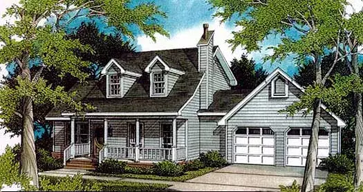 Country house plans 14-135 - front exterior, 1,650 sq ft, 3 bed, 2 bath house plans | Monster House Plans