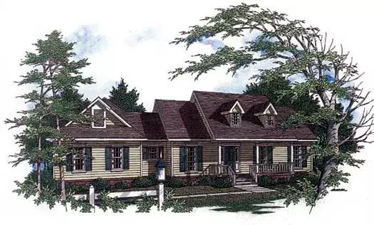 Country house plans 14-145 - front exterior, 1,771 sq ft, 3 bed, 2 bath house plans | Monster House Plans