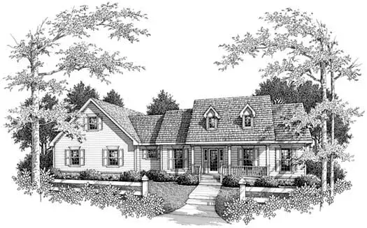 Southern house plans 14-149 - front exterior, 1,841 sq ft, 3 bed, 2 bath house plans | Monster House Plans
