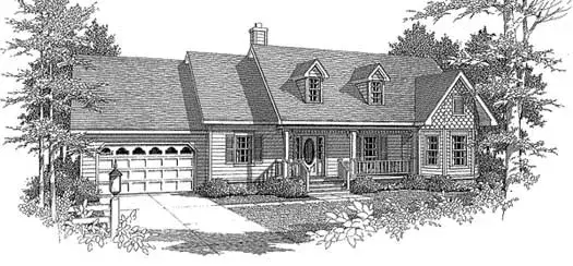 Country house plans 14-153 - front exterior, 1,917 sq ft, 3 bed, 2 bath house plans | Monster House Plans