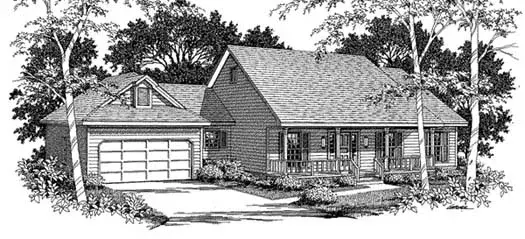 Country house plans 14-161 - front exterior, 2,085 sq ft, 3 bed, 2 bath house plans | Monster House Plans