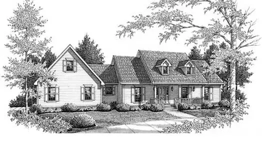 Country house plans 14-167 - front exterior, 2,184 sq ft, 3 bed, 2 bath house plans | Monster House Plans