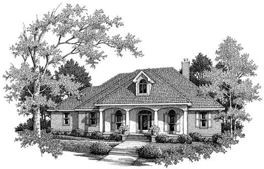 Southern house plans 14-171 - front exterior, 2,296 sq ft, 3 bed, 2 bath house plans | Monster House Plans