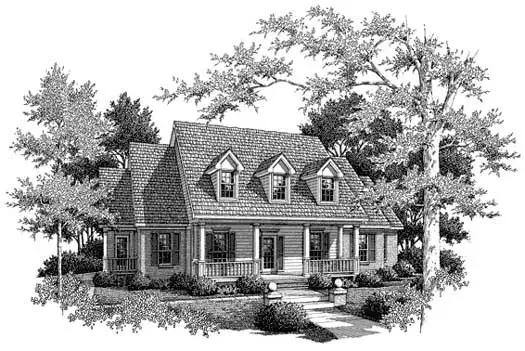Country house plans 14-192 - front exterior, 3,438 sq ft, 4 bed, 3 bath house plans | Monster House Plans