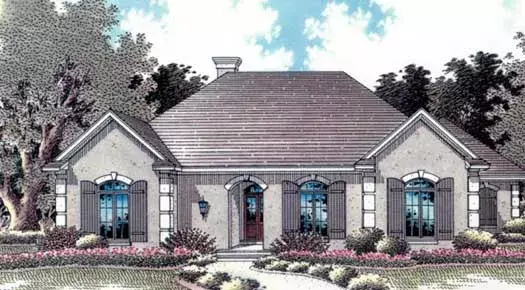 Mediterranean house plans 14-194 - front exterior, 2,097 sq ft, 4 bed, 2 bath house plans | Monster House Plans