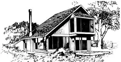 Contemporary house plans 15-111 - front exterior, 1,152 sq ft, 1 bed, 2 bath house plans | Monster House Plans