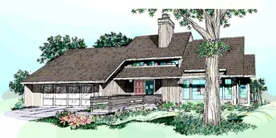 Contemporary house plans 15-114 - front exterior, 2,660 sq ft, 3 bed, 2 bath house plans | Monster House Plans