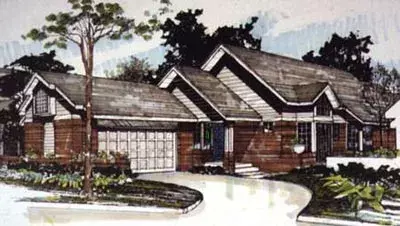 Contemporary house plans 15-136 - front exterior, 2,000 sq ft, 3 bed, 2 bath house plans | Monster House Plans
