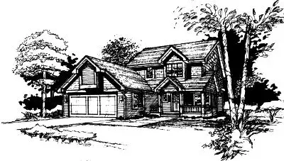 Traditional house plans 15-144 - front exterior, 1,525 sq ft, 3 bed, 2 bath house plans | Monster House Plans