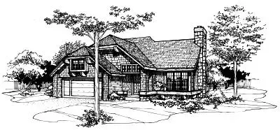 Cottage house plans 15-146 - front exterior, 1,485 sq ft, 3 bed, 2 bath house plans | Monster House Plans