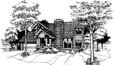 Contemporary house plans 15-149 - front exterior, 1,331 sq ft, 3 bed, 2 bath house plans | Monster House Plans