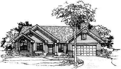Contemporary house plans 15-201 - front exterior, 1,993 sq ft, 4 bed, 2 bath house plans | Monster House Plans