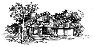 Contemporary house plans 15-217 - front exterior, 1,283 sq ft, 3 bed, 2 bath house plans | Monster House Plans
