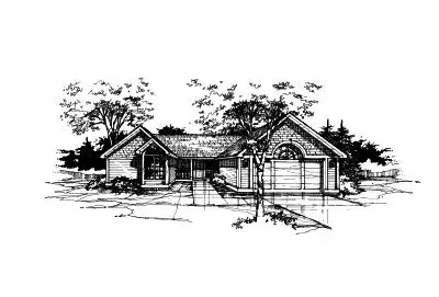 Ranch house plans 15-230 - front exterior, 1,960 sq ft, 3 bed, 2 bath house plans | Monster House Plans